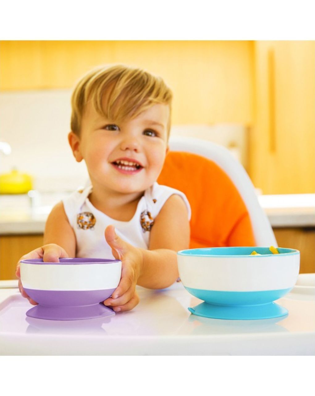 Munchkin πολύχρωμα μπολ φαγητού με βεντούζα stay put suction bowls 6m+ - Munchkin