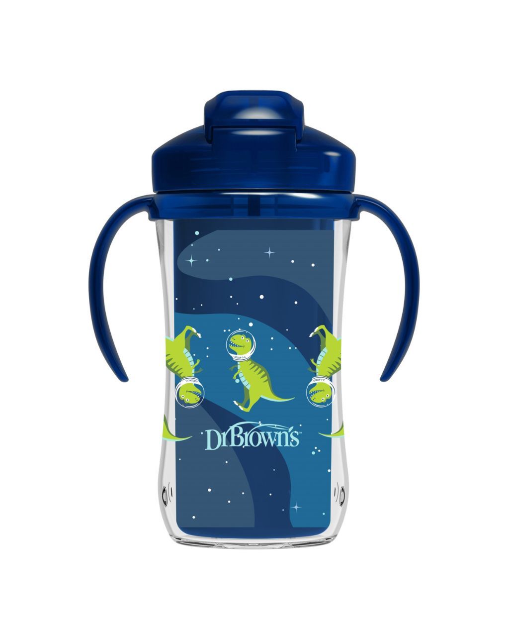 Dr. brown's παγούρι-θερμός με καλαμάκι 300ml 12m+ μπλε 112.70.1hc.337 - Dr Browns
