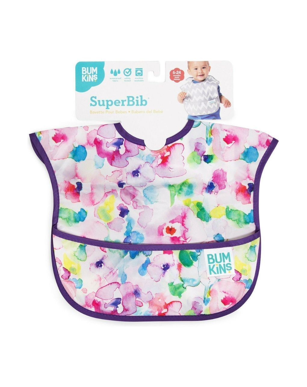 Bumkins αδιάβροχη σαλιάρα superbib watercolor 6-24m 3303132 - BUMKINS
