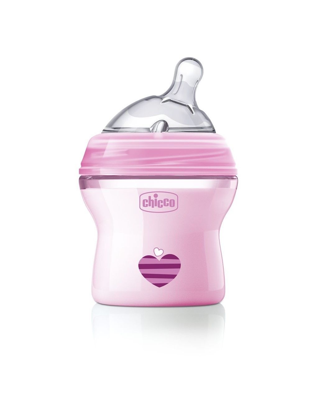 Chicco πλαστικό μπιμπερό natural feeling 150ml αργή ροή 0m+ ροζ a60-80811-11