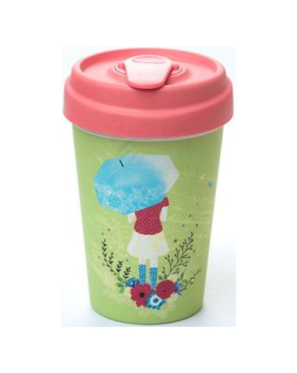 Chic mic ποτήρι bamboo σχέδιο girl and umbrella 400ml