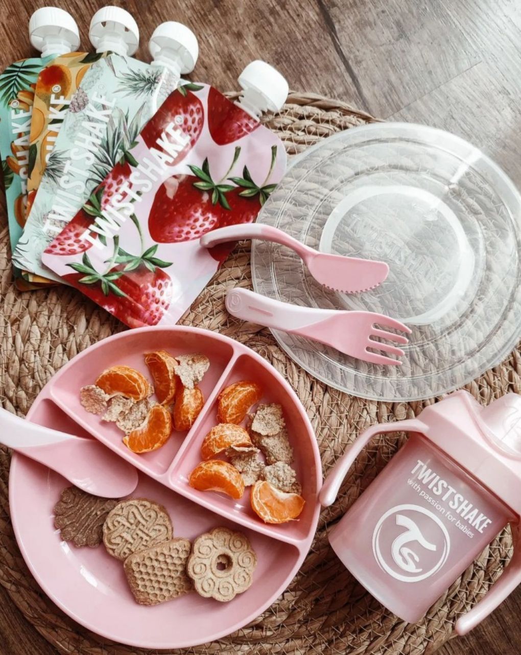Twistshake σετ κουτάλι, μαχαίρι, πιρούνι 6m+ pastel pink 32-08-78199 - Twistshake