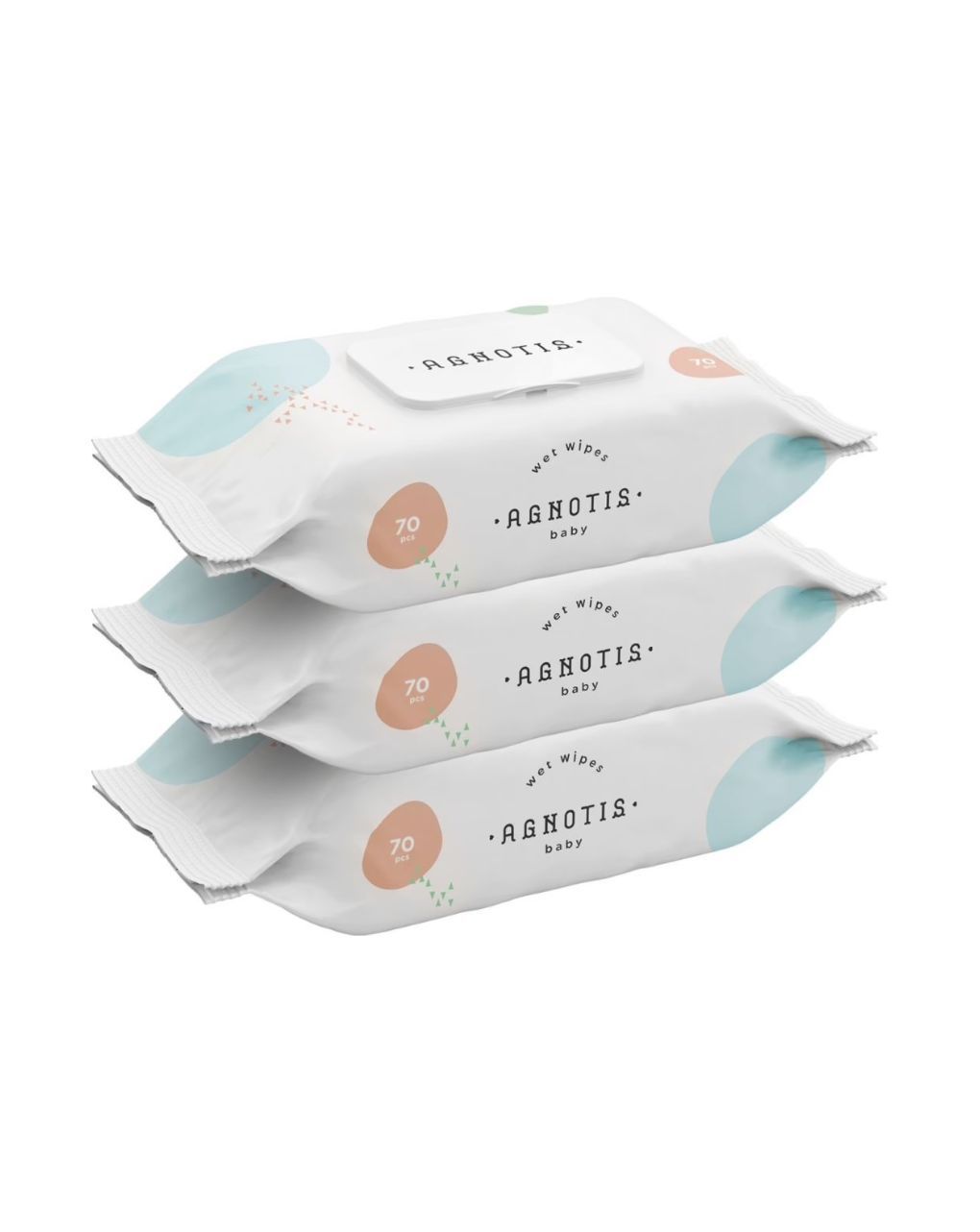 Agnotis μωρομάντηλα συσκευασία 70 τμχ (2+1) agw3 - Agnotis