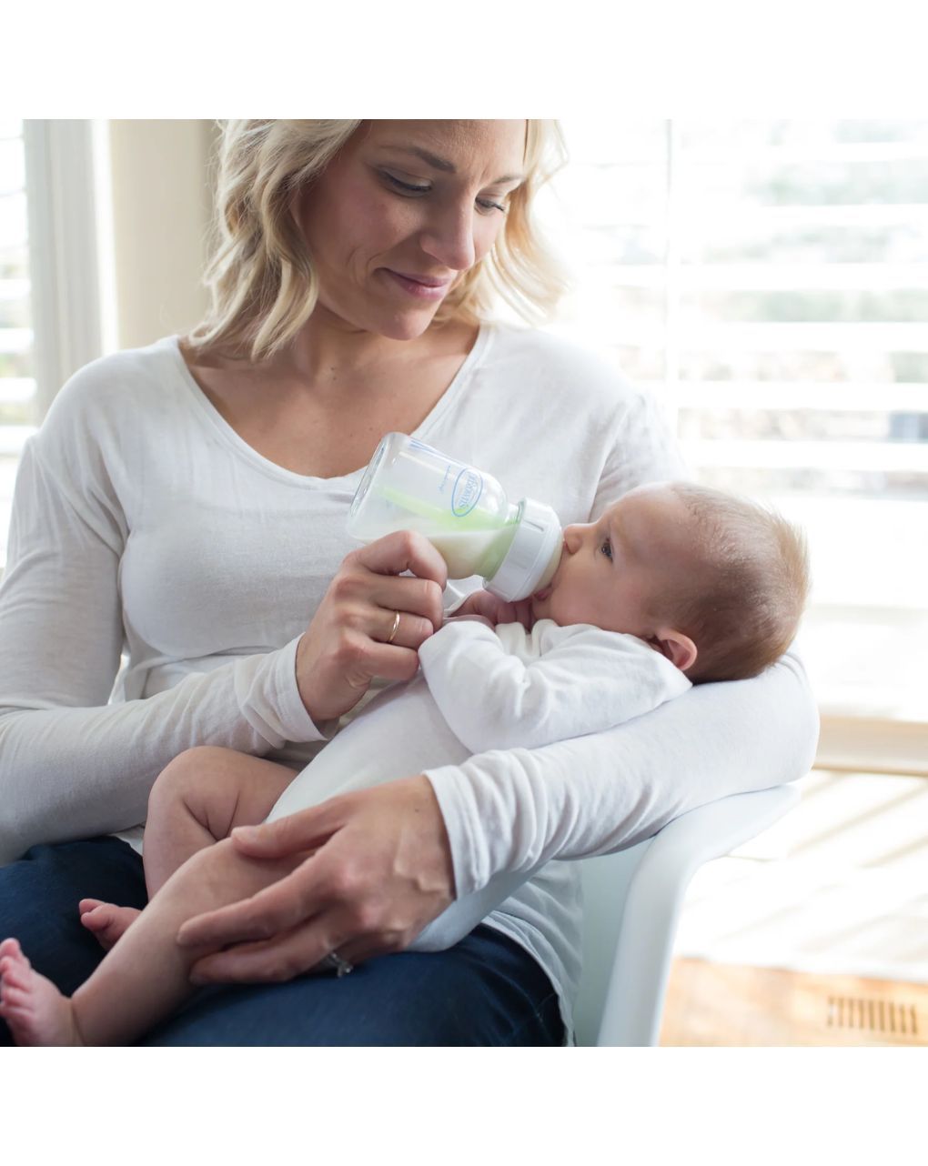 Dr. brown's options+ natural flow γυάλινο μπιμπερό με θηλή σιλικόνης & φαρδύ λαιμό 2x150ml 112.70.1hc.291 - Dr Browns