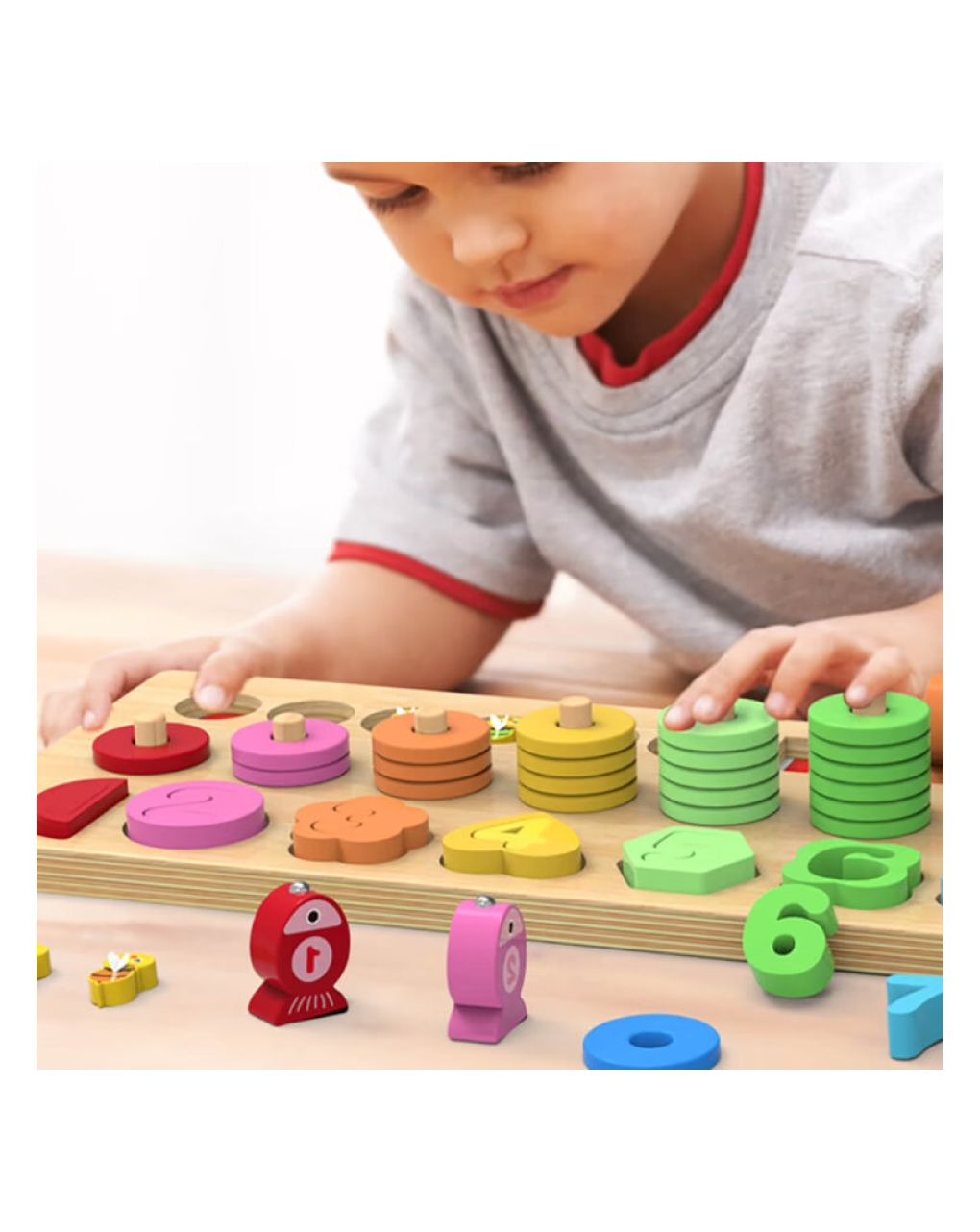 Iwood 4 σε 1 ξύλινο παιχνίδι – στοίβαξη, ψάρεμα, αριθμοί, πάζλ z1027 - iwood