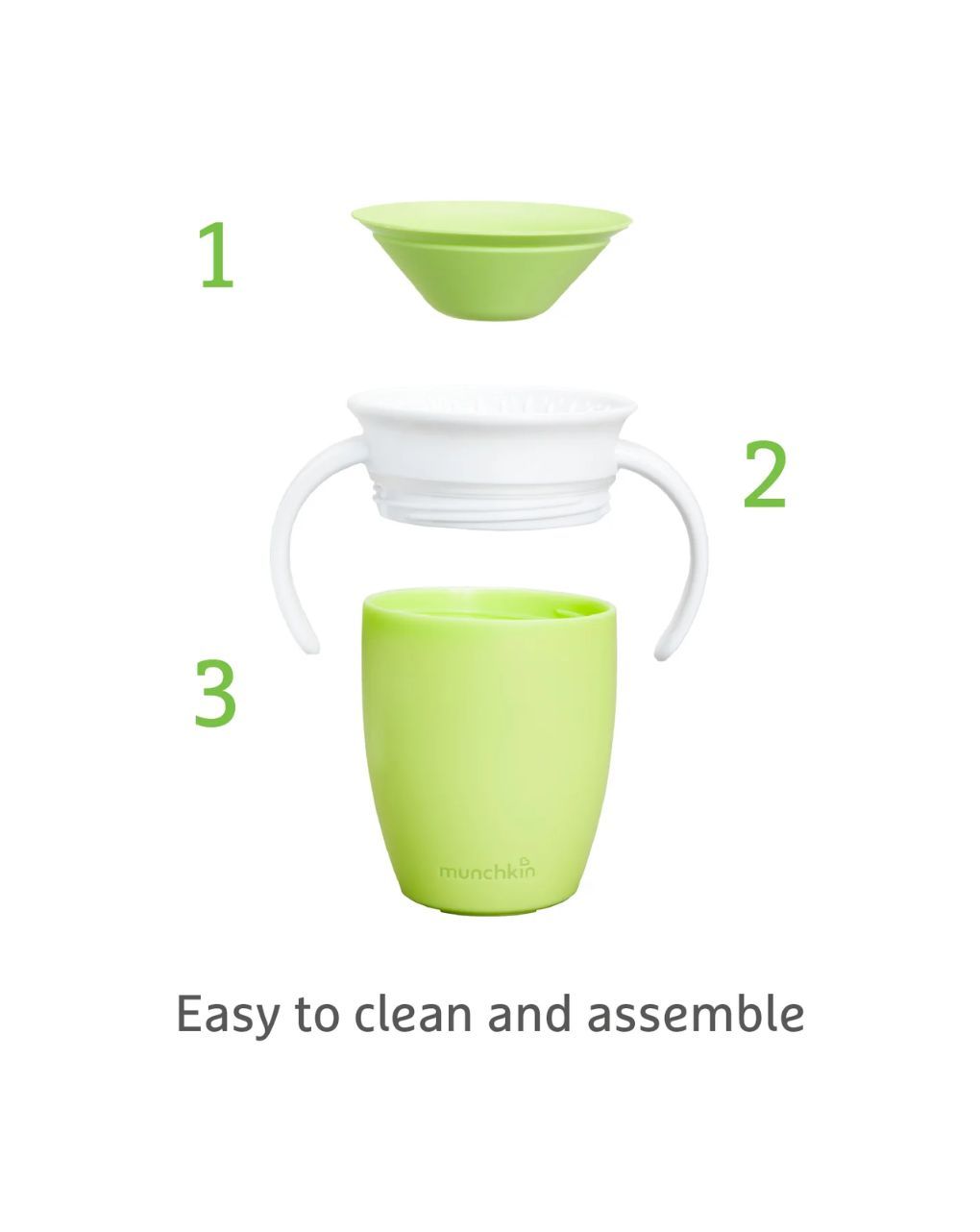 Munchkin εκπαιδευτικό ποτηράκι με λαβές miracle 207ml green - Munchkin