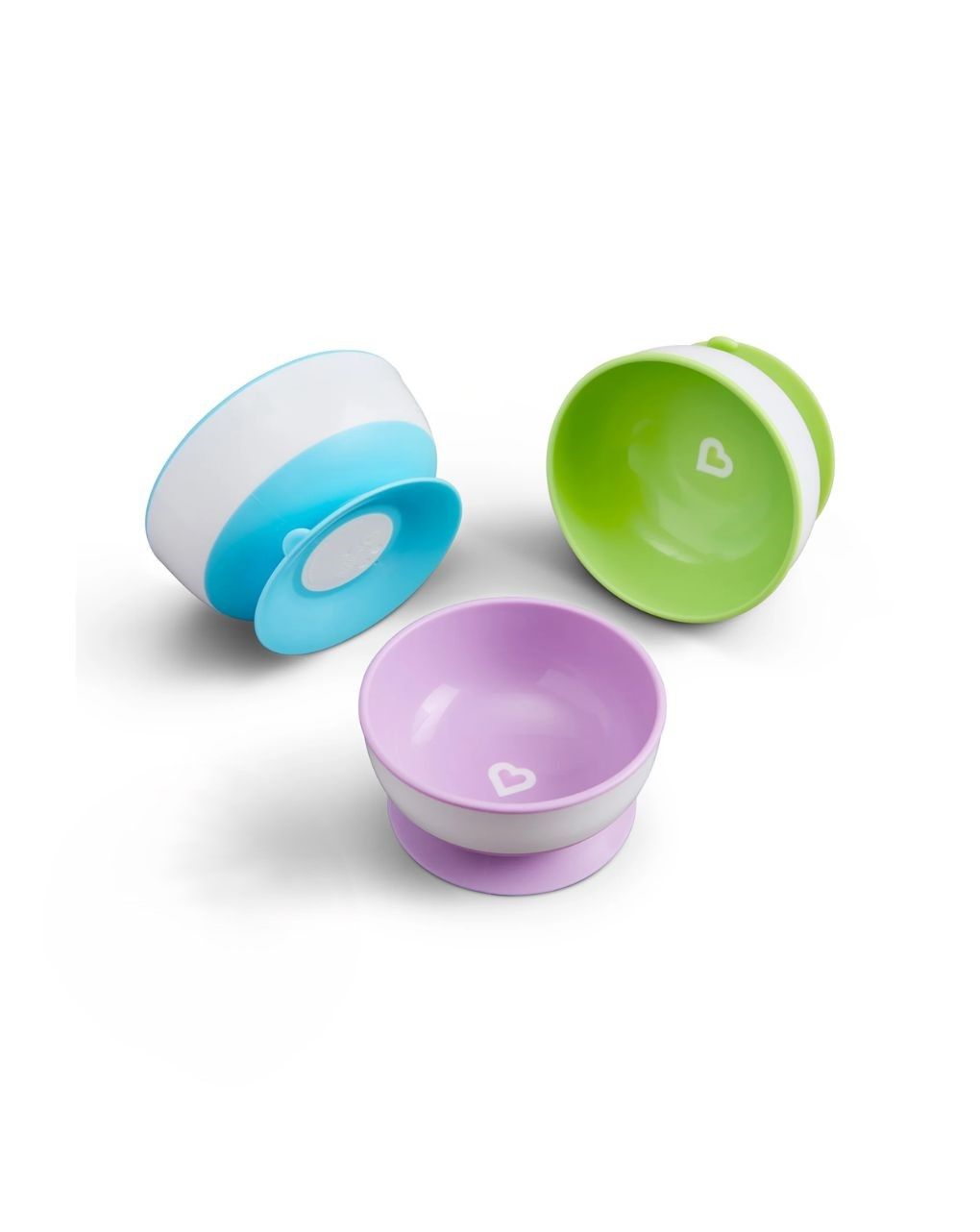 Munchkin πολύχρωμα μπολ φαγητού με βεντούζα stay put suction bowls 6m+
