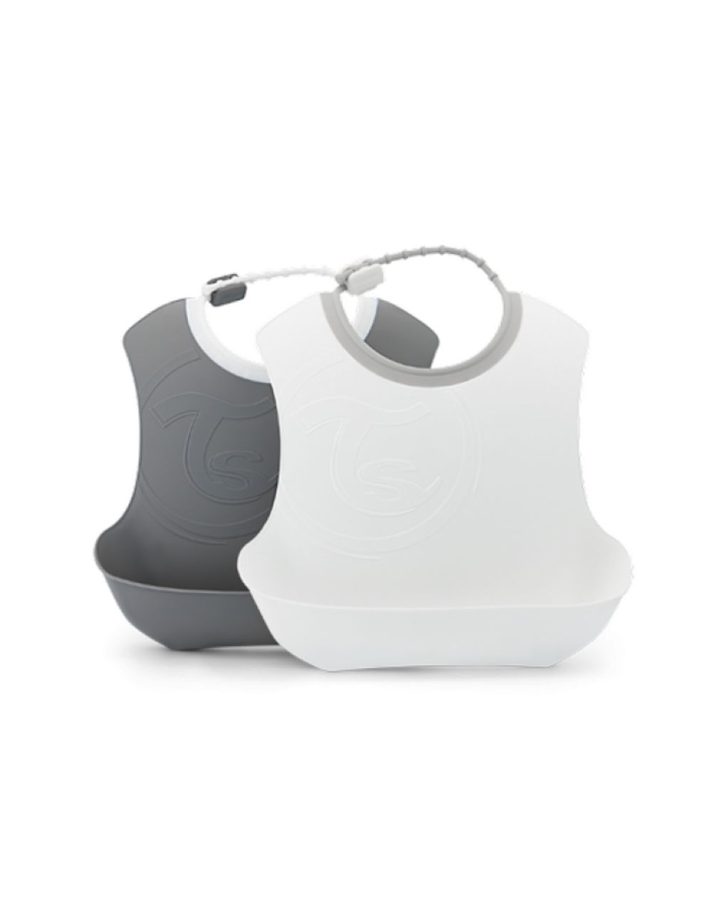 Twistshake σαλιάρα 2τμχ 4m+ pastel grey/white 32-08-78597 - Twistshake