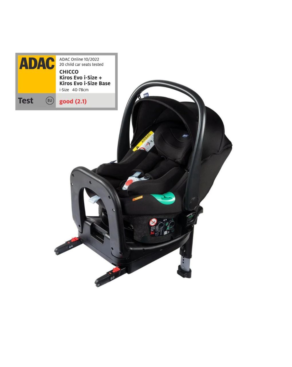 Chicco κάθισμα αυτοκινήτου kiros evo i-size (40-78cm) isofix με βάση r01-79872-95 - Chicco