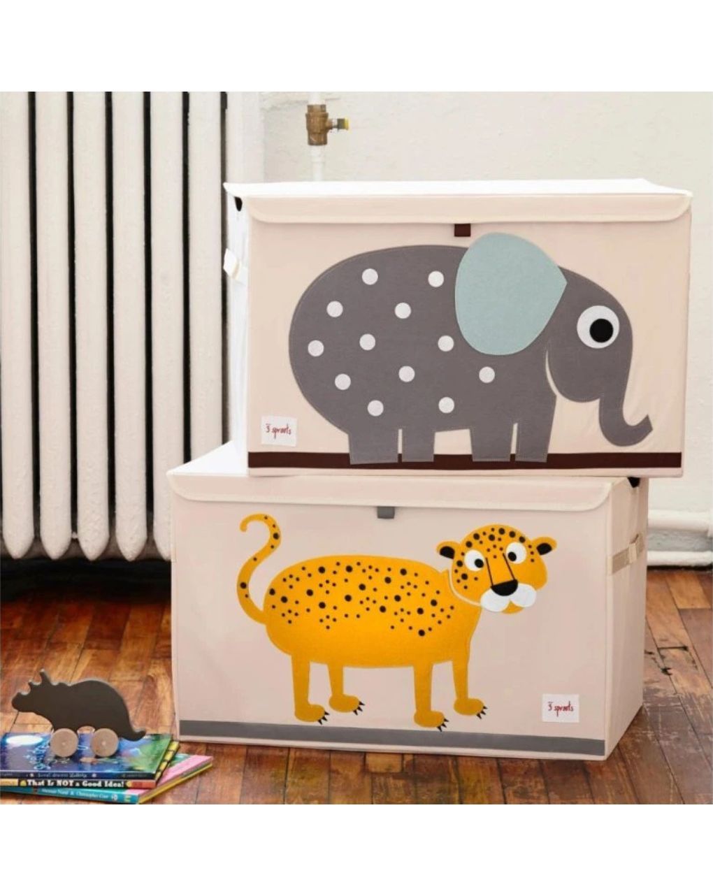 3sprouts καλάθι για παιχνίδια με καπάκι - leopard - 3 sprouts