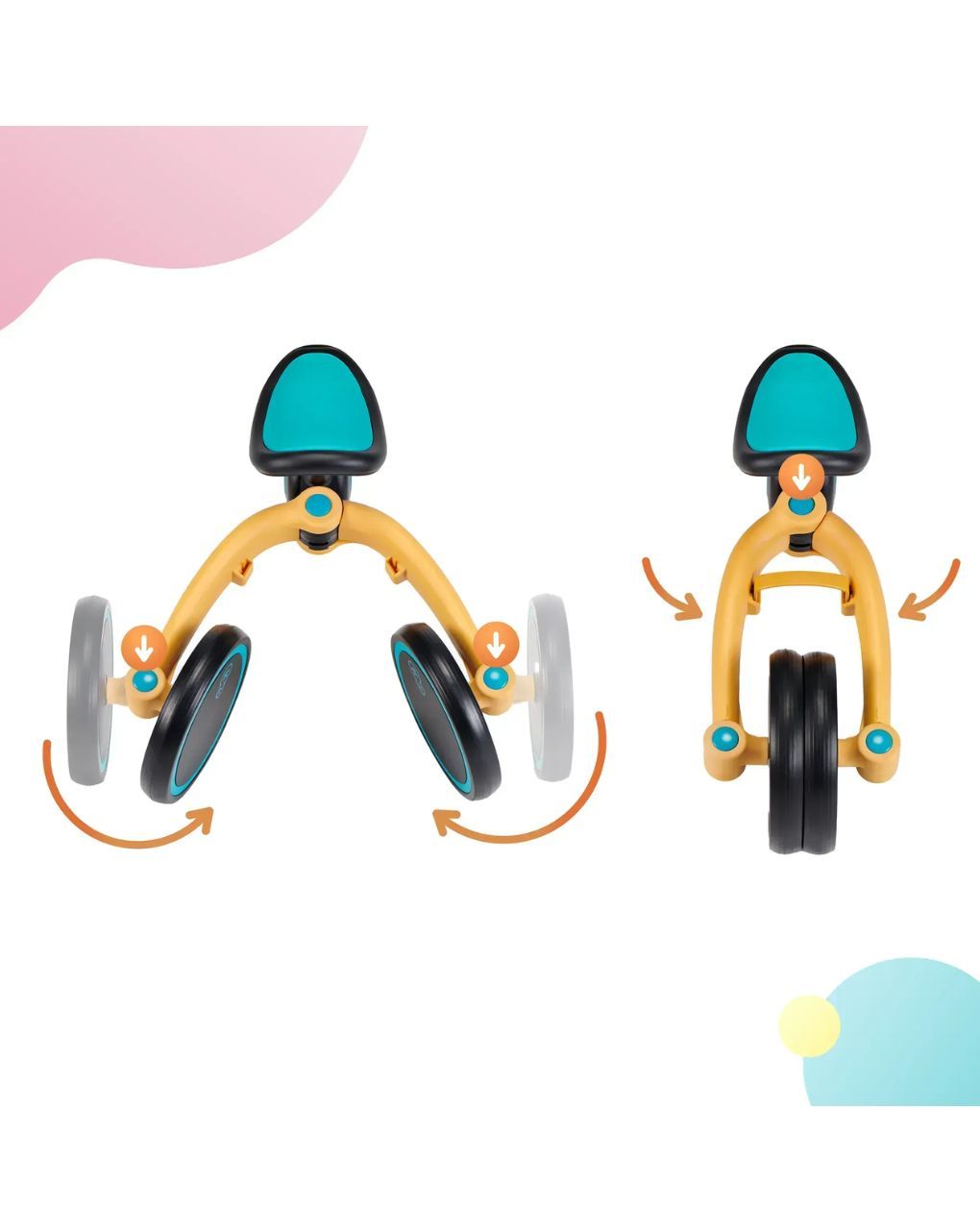 Kinderkraft πτυσόμενο τρίκυκλο ποδήλατο 4trike primrose yellow kr4tri00yel0000 - Kinderkraft