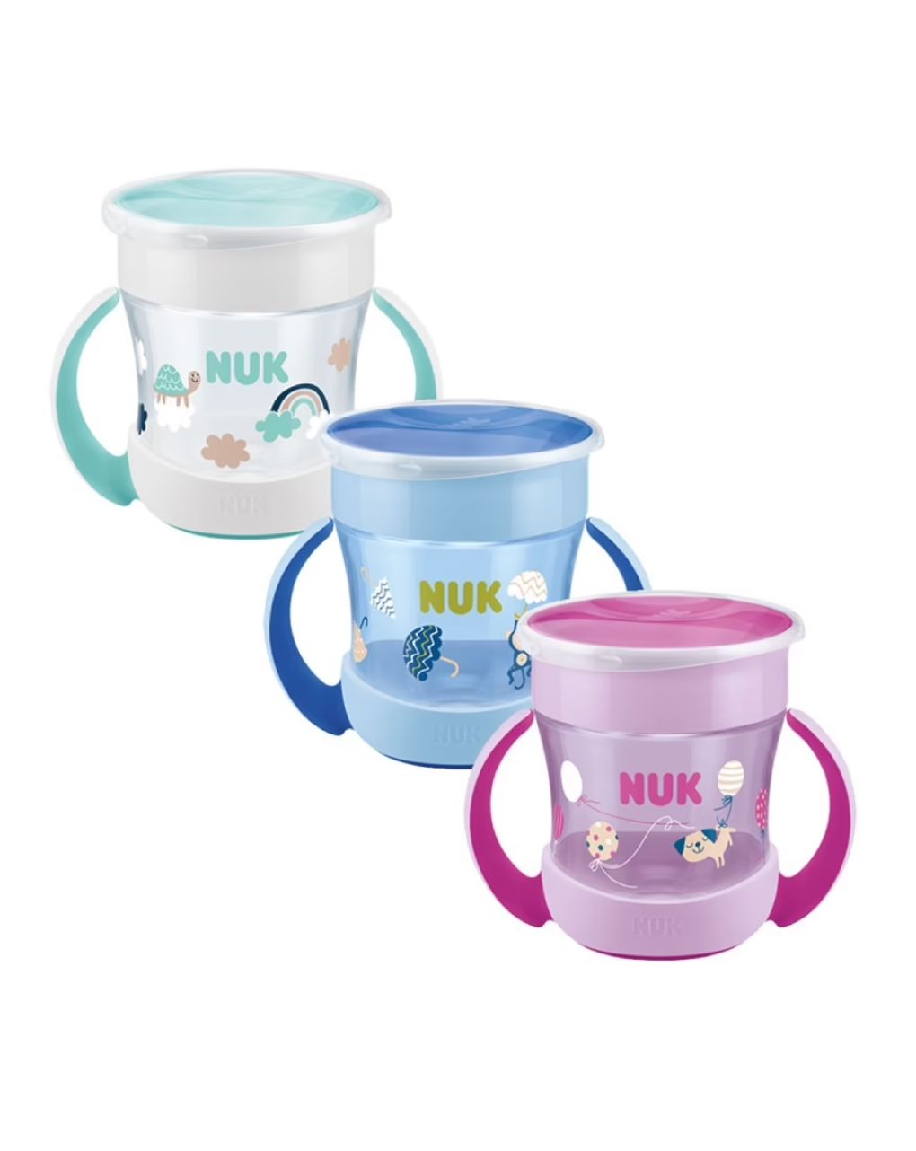 Nuk εκπαιδευτικό ποτηράκι mini magic cup με χείλος και καπάκι 160ml 6m+