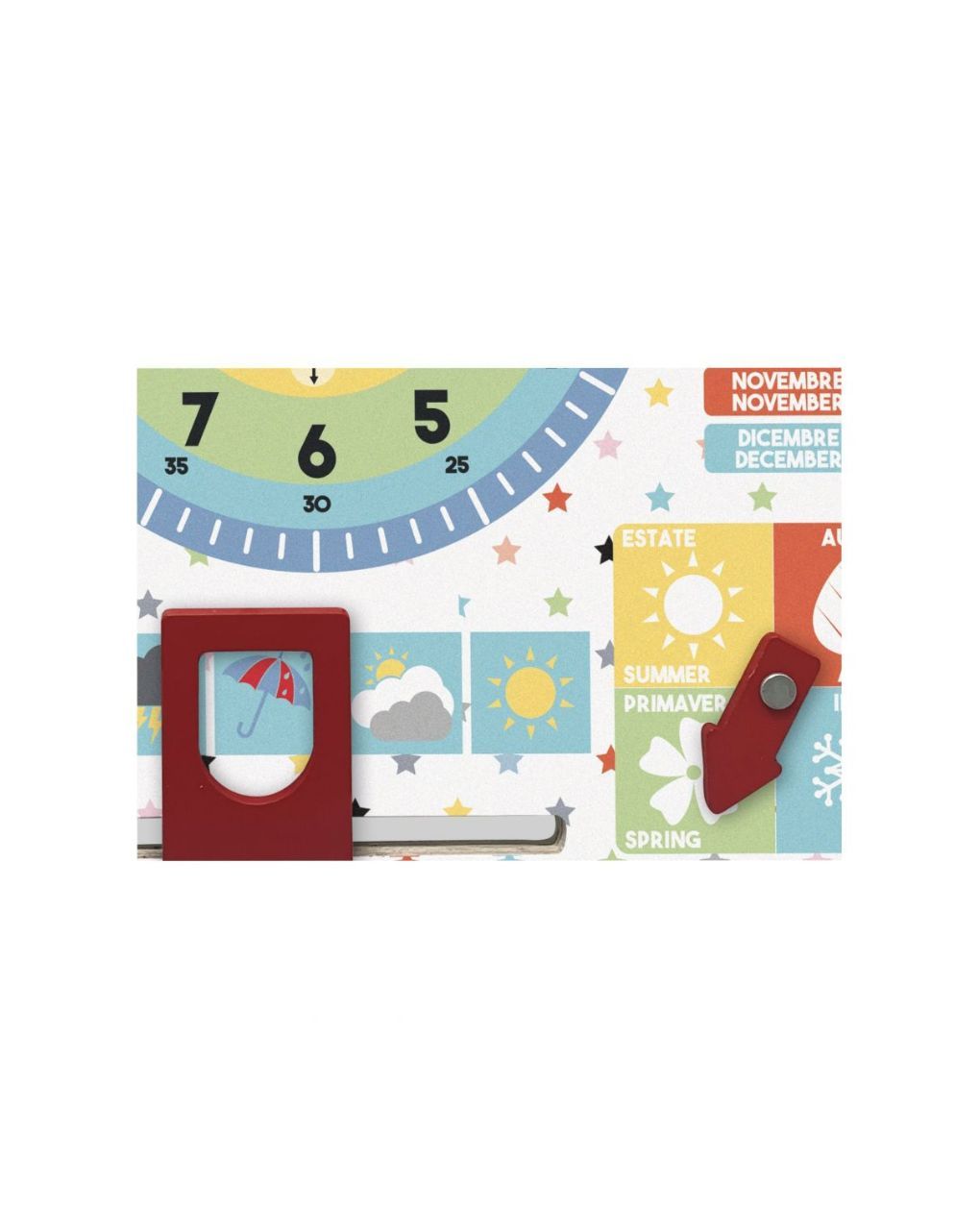 Wood' n play ξύλινο ημερολόγιο εκπαιδευτικό αγγλικά-ιταλικά - Wood'N Play