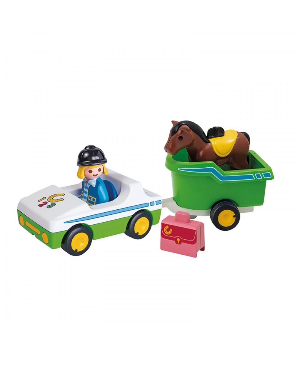 Playmobil 1.2.3. όχημα με τρέιλερ μεταφοράς αλόγου 70181 - Playmobil, Playmobil 1.2.3