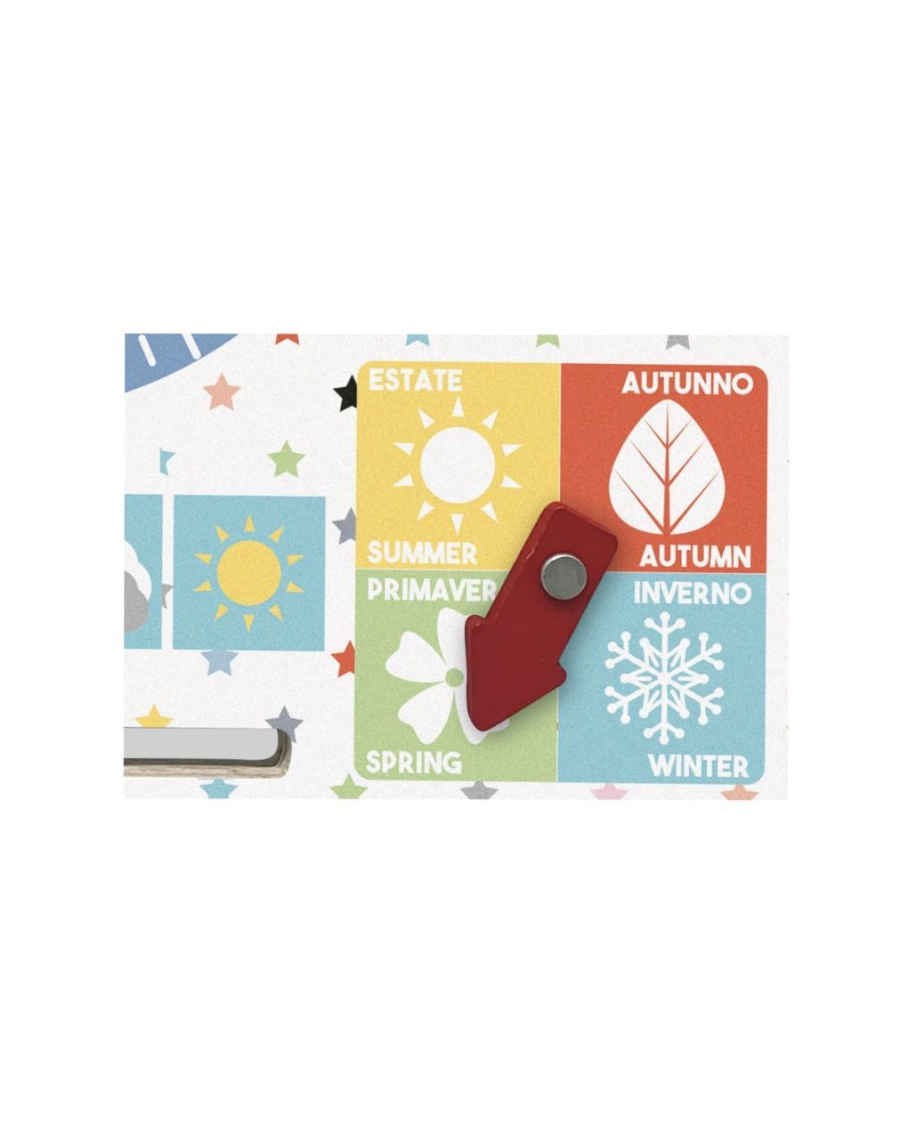 Wood' n play ξύλινο ημερολόγιο εκπαιδευτικό αγγλικά-ιταλικά - Wood'N Play