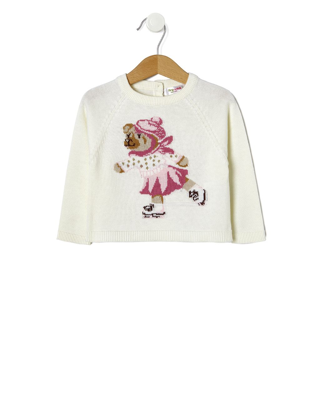 μπλούζα πλεκτή με αρκουδάκια εκρού για κορίτσι - Prénatal