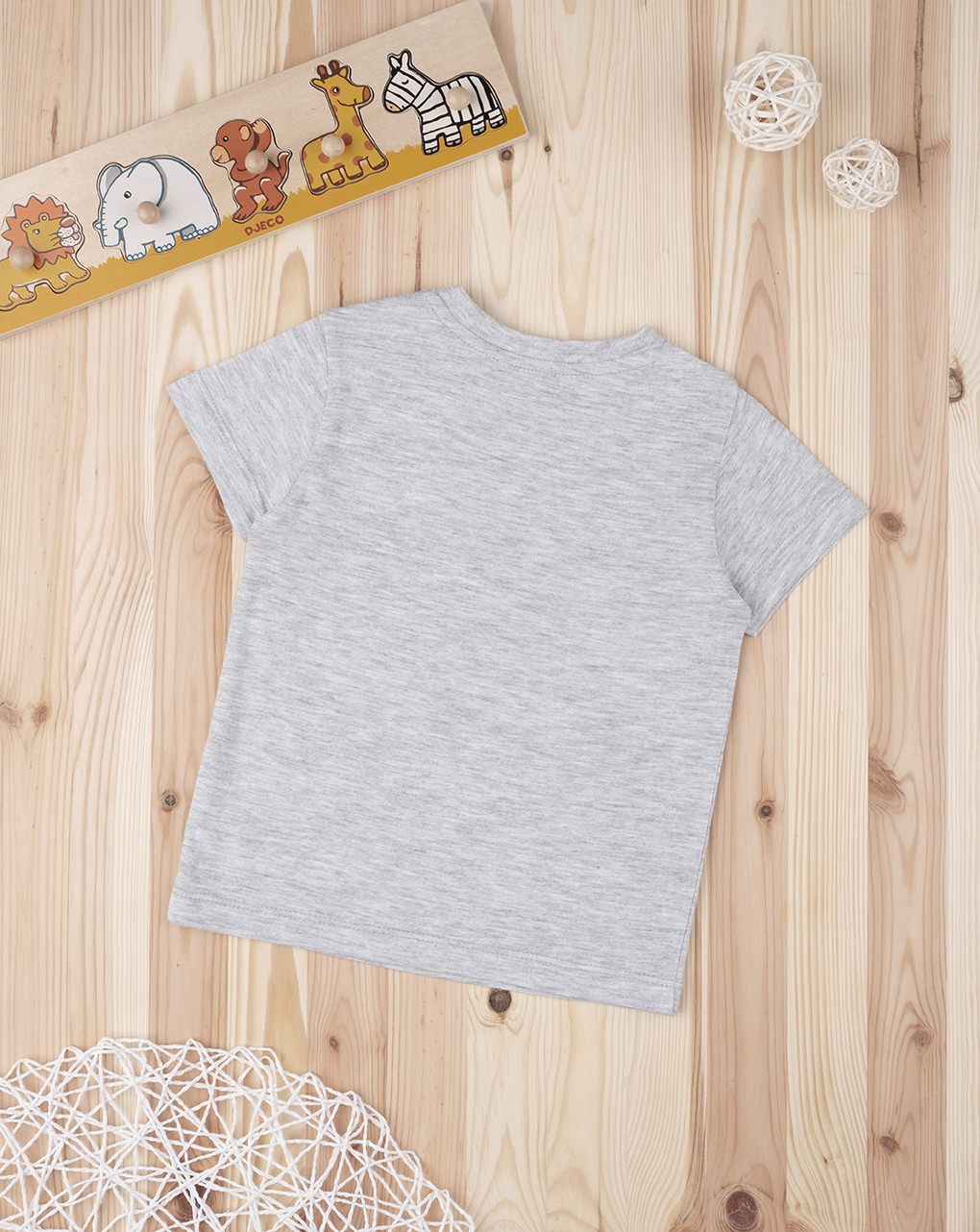 βρεφικό t-shirt γκρι με εφέ τσέπης για αγόρι - Prénatal