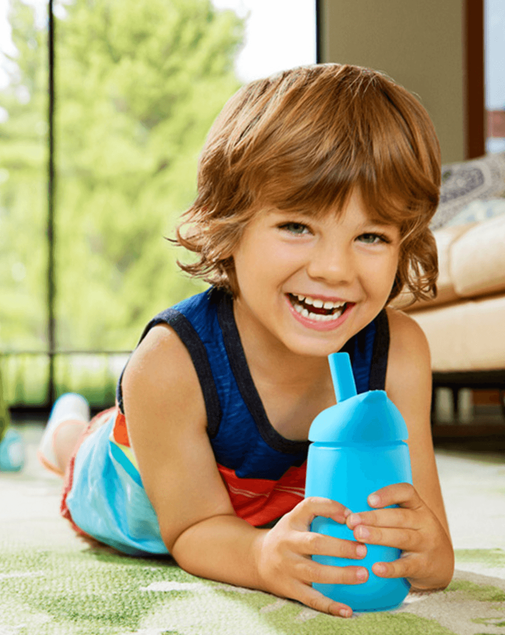 Munchkin εκπαιδευτικό ποτηράκι simple clean straw cup 12m+296ml blue - Munchkin