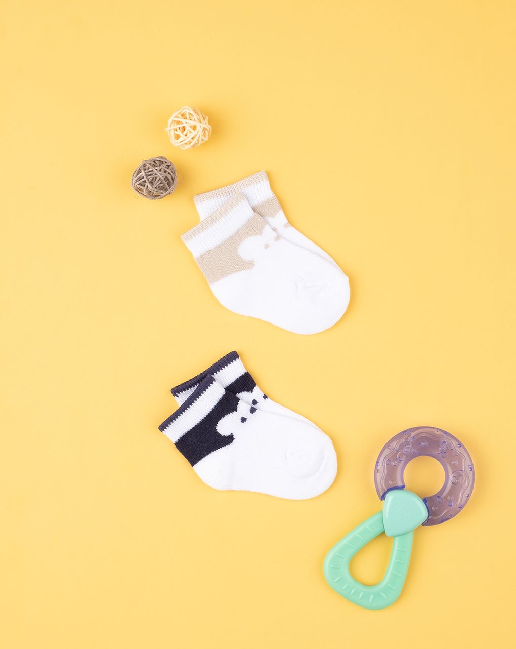 βρεφικά καλτσάκια πακέτο x2 με αρκουδάκια για αγόρι - Prénatal