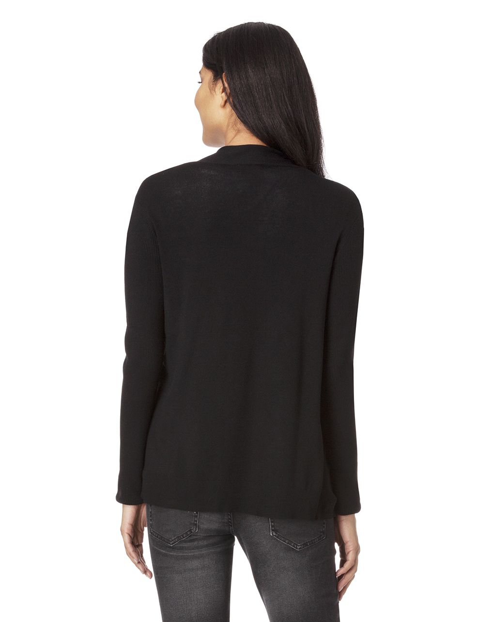 γυναικεία ζακέτα πλεκτή μαύρη με φερμουάρ - Prénatal