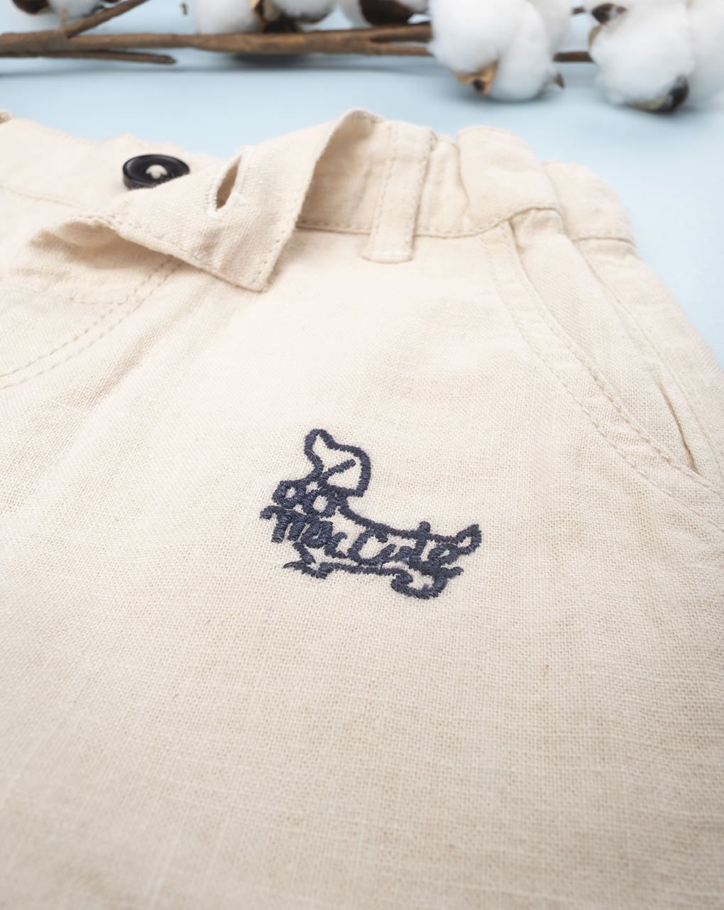 βρεφικό παντελόνι λινό μπεζ για αγόρι - Prénatal