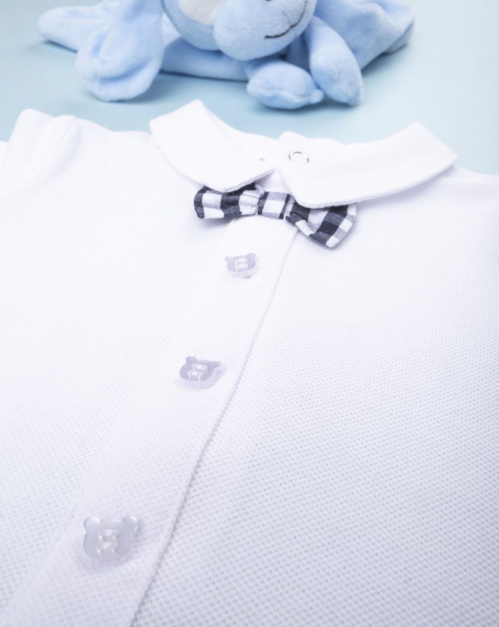 βρεφικό φορμάκι καρό με παπιγιόν για αγόρι - Prénatal