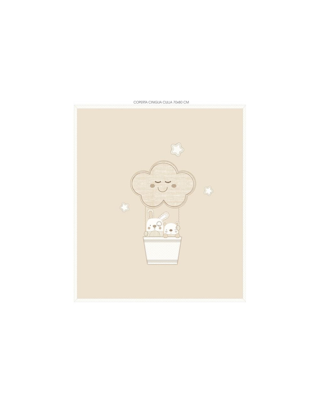 Prenatal κουβέρτα σενίλ για λίκνο/πορτ μπεμπε natural - 70 x 80 cm