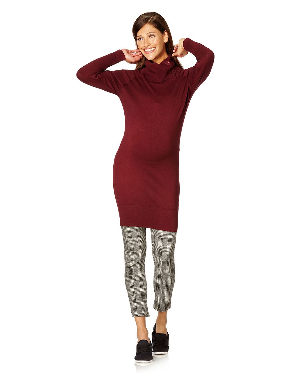 γυναικείο κολάν εγκυμοσύνης καρό μαύρο-εκρού - Prénatal