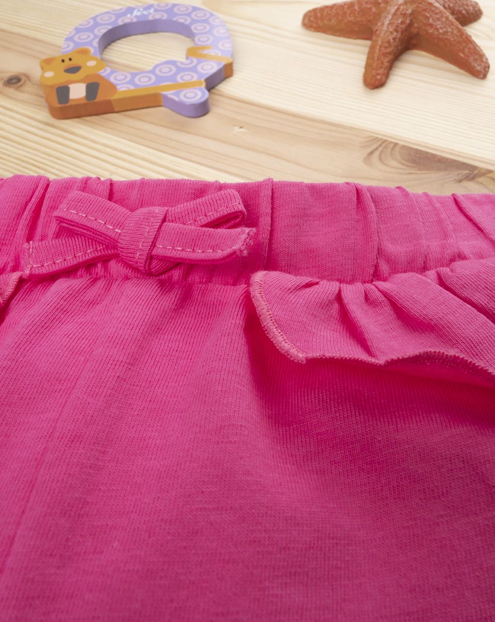 βρεφικό σορτσάκι φούξια με βολάν για κορίτσι - Prénatal