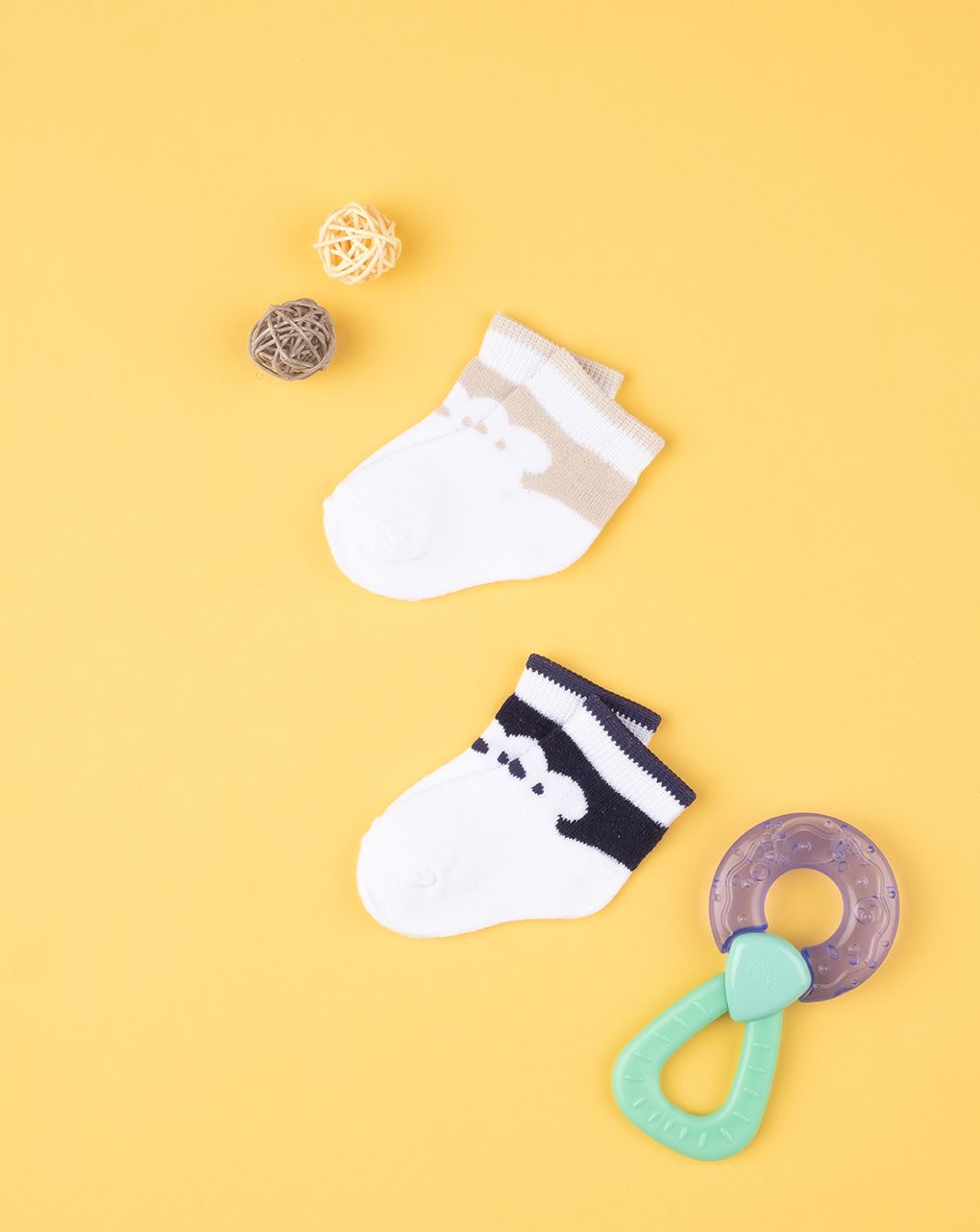 βρεφικά καλτσάκια πακέτο x2 με αρκουδάκια για αγόρι - Prénatal