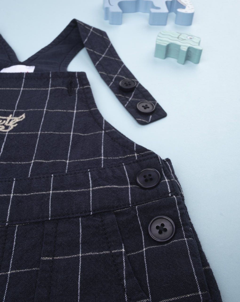 βρεφική σαλοπέτα λινή μπλε για αγόρι - Prénatal