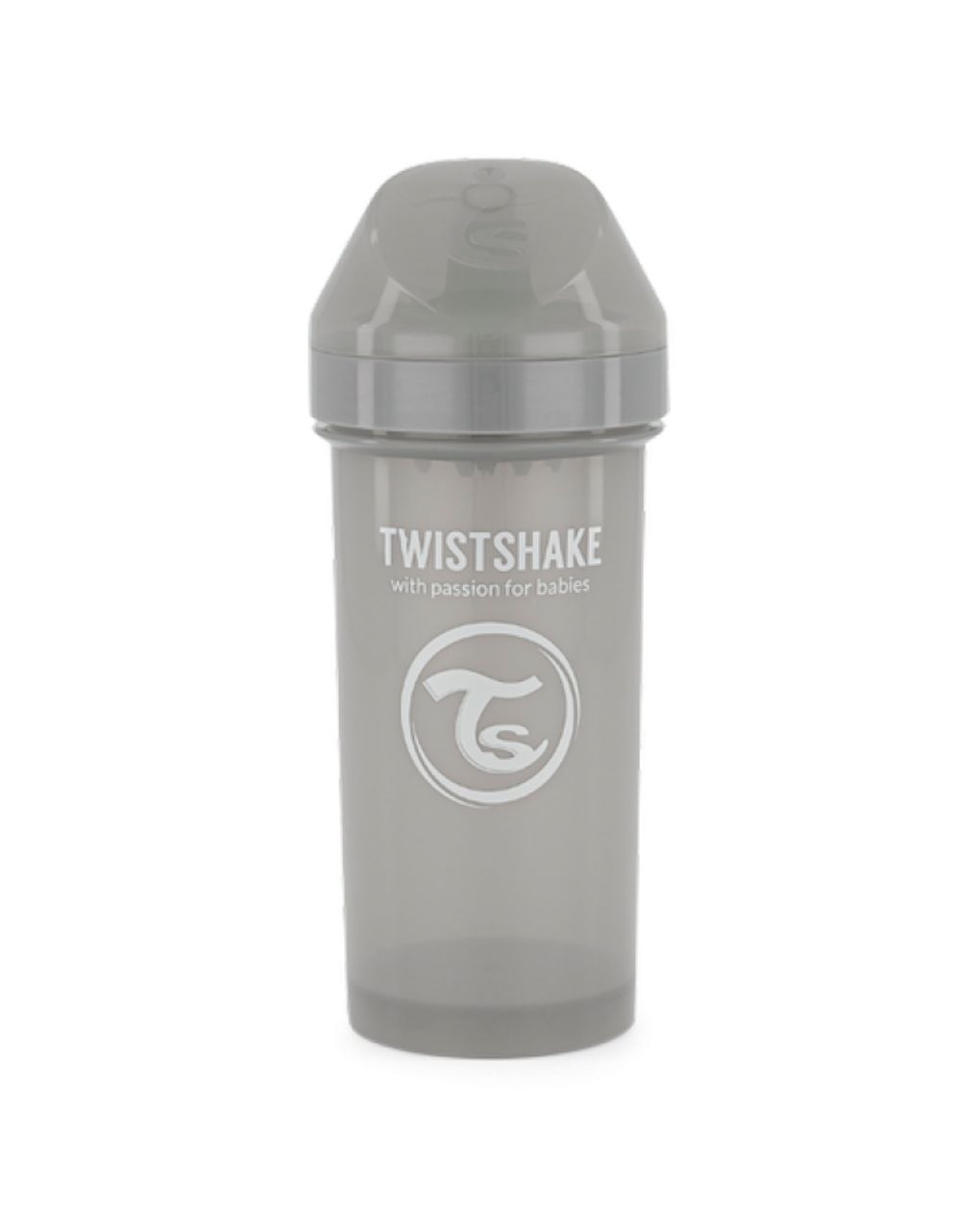 Twistshake παγούρι kid cup 360ml με μίξερ φρούτων 12m+ pastel grey 32-08-78284