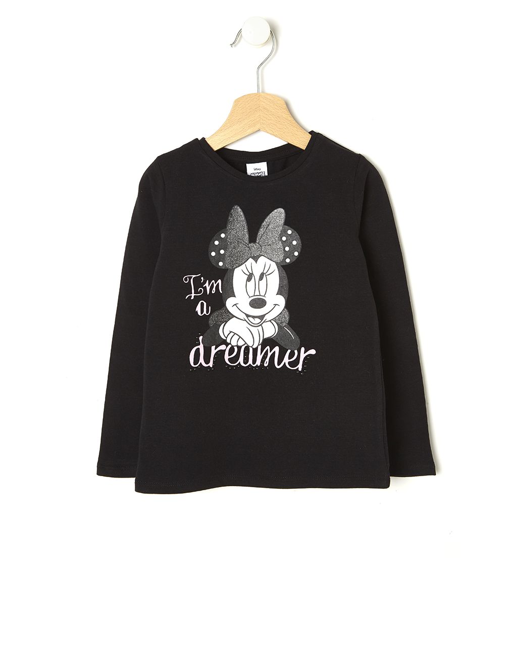 T-shirt jersey με στάμπα minnie mαύρο για κορίτσι - Prénatal