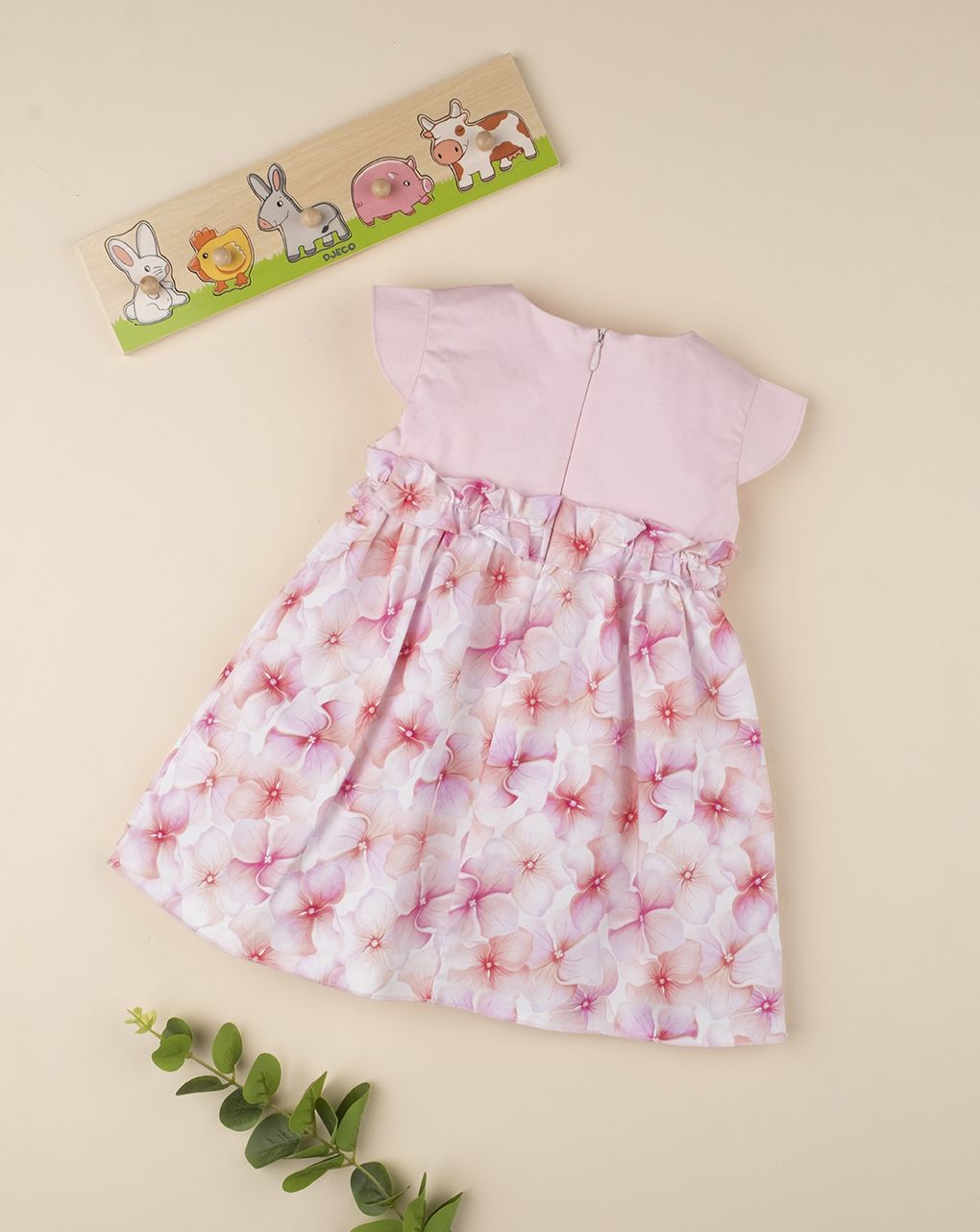 βρεφικό φόρεμα ροζ φλοράλ για κορίτσι - Prénatal