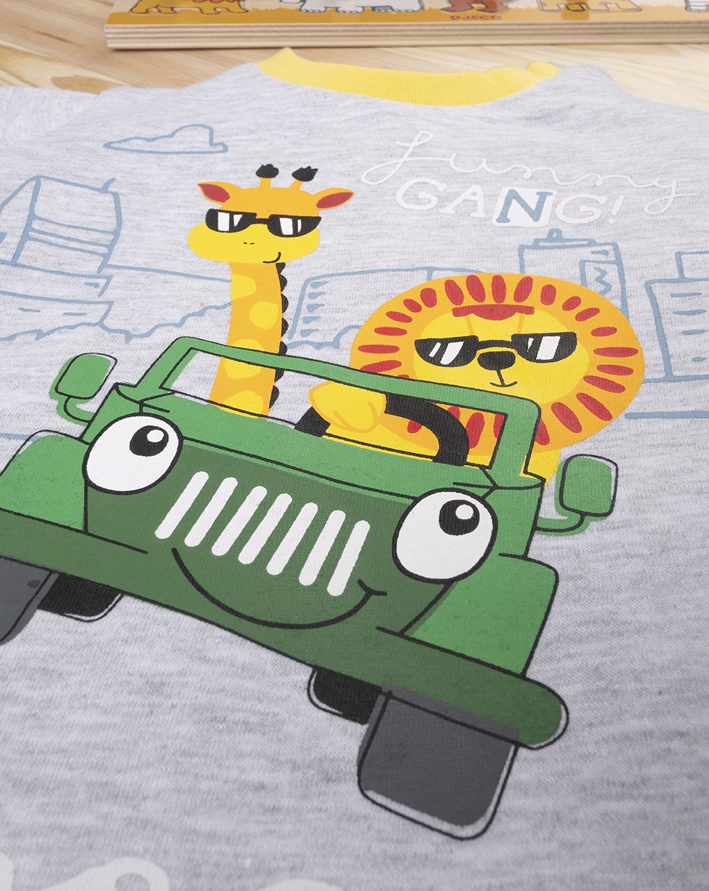 βρεφικό σετ t-shirt και σορτσάκι με ζωάκια για αγόρι - Prénatal