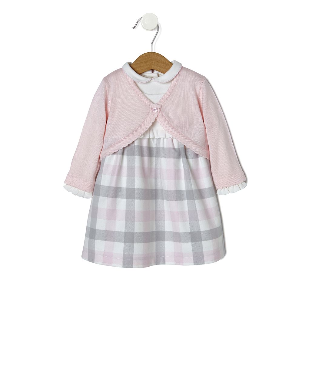 σετ 3 τεμαχίων από αμάνικο φόρεμα, body και πλεκτή ζακέτα για κορίτσι - Prénatal