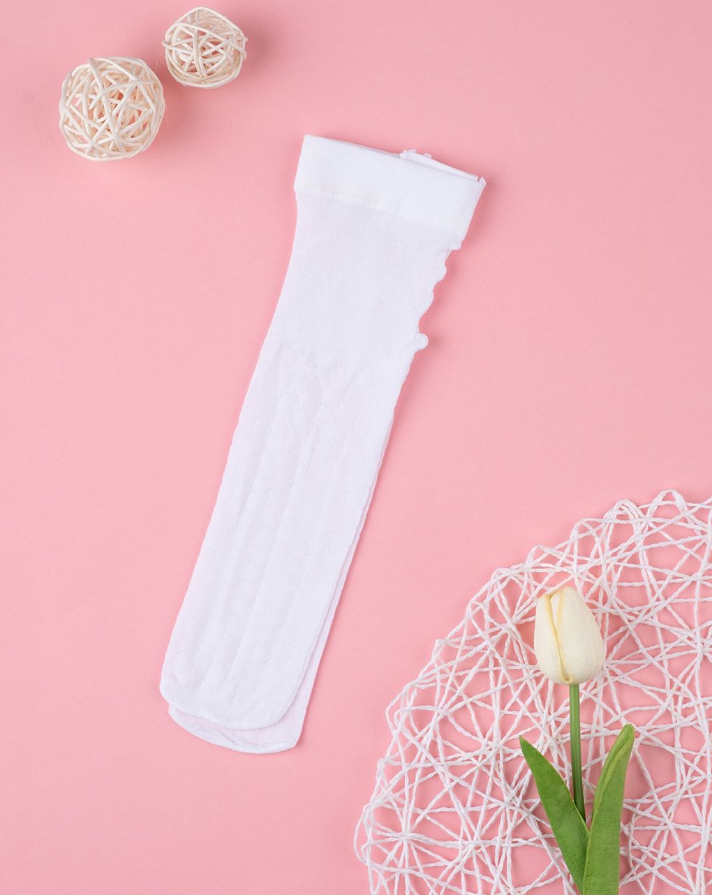 βρεφικό καλσόν λευκό πουά για κορίτσι - Prénatal