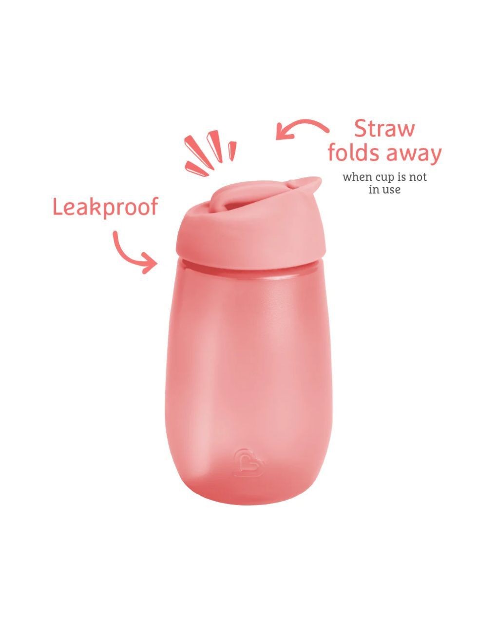 Munchkin εκπαιδευτικό ποτηράκι simple clean straw cup 12m+296ml pink - Munchkin