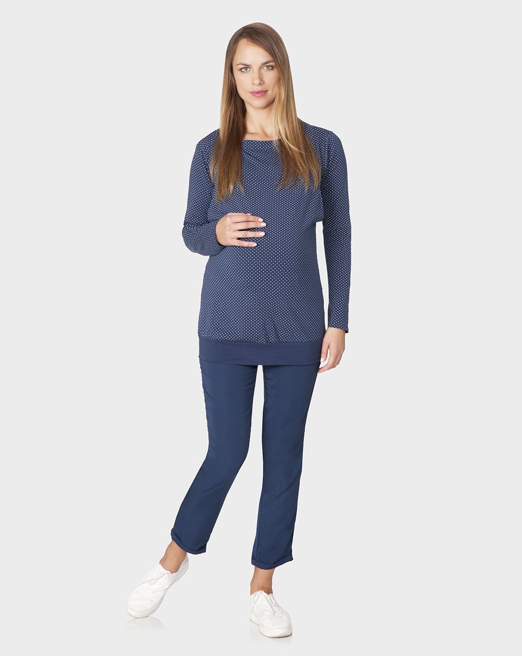 γυναικείο παντελόνι εγκυμοσύνης ψηλόμεσο μπλε