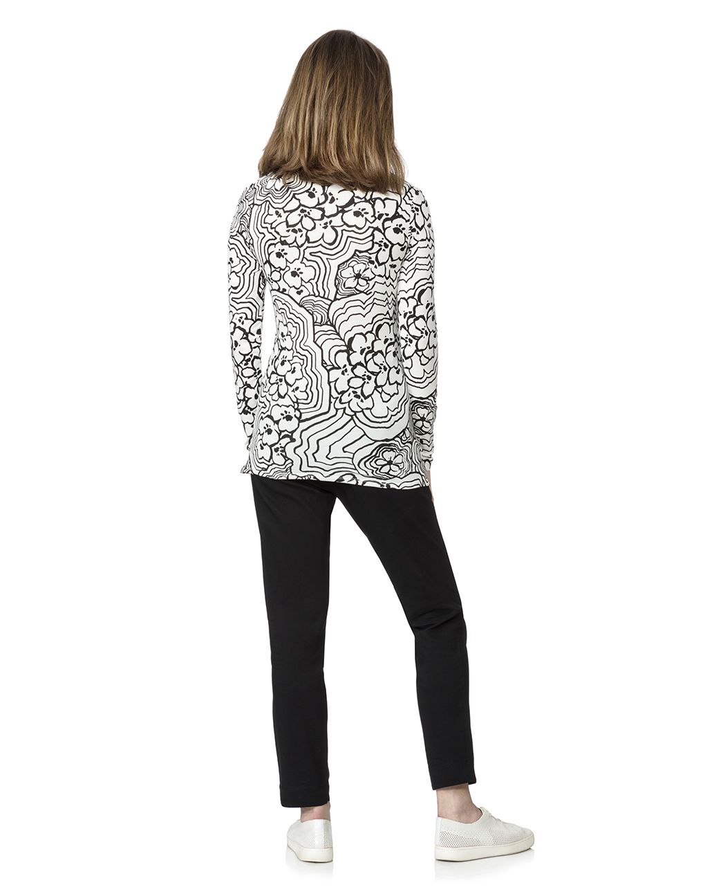 γυναικεία μπλούζα θηλασμού ασπρόμαυρη με στάμπα - Prénatal