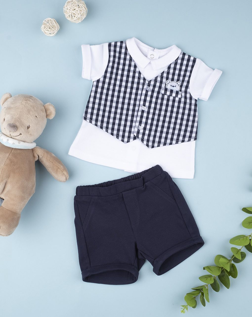 βρεφικό σετ μπλουζάκι και σορτσάκι για αγόρι - Prénatal