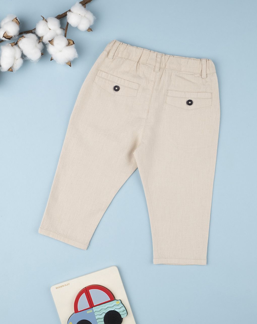 βρεφικό παντελόνι λινό μπεζ για αγόρι - Prénatal