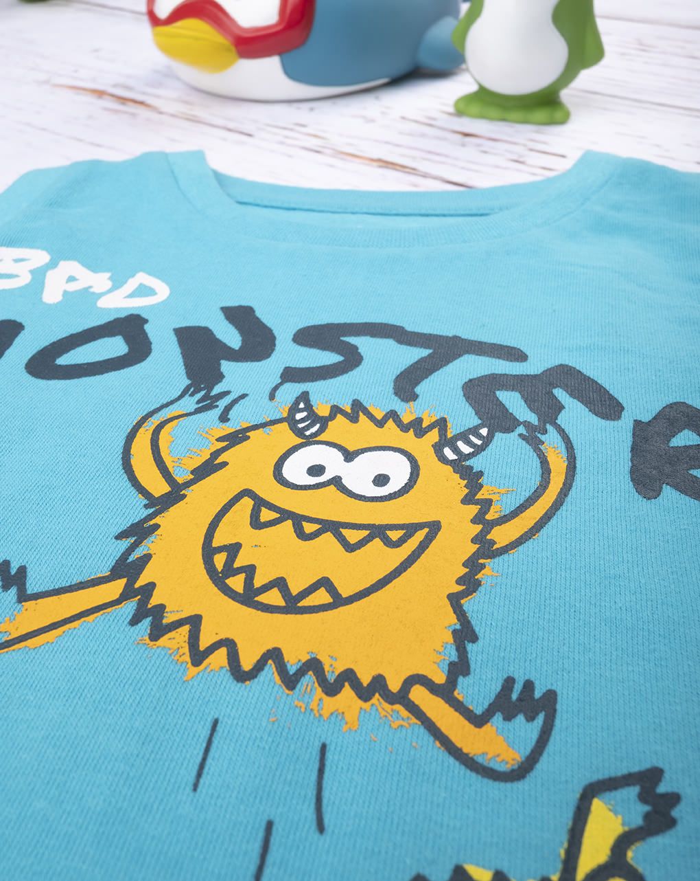 βρεφικό αμάνικο μπλουζάκι γαλάζιο με τερατάκια για αγόρι - Prénatal