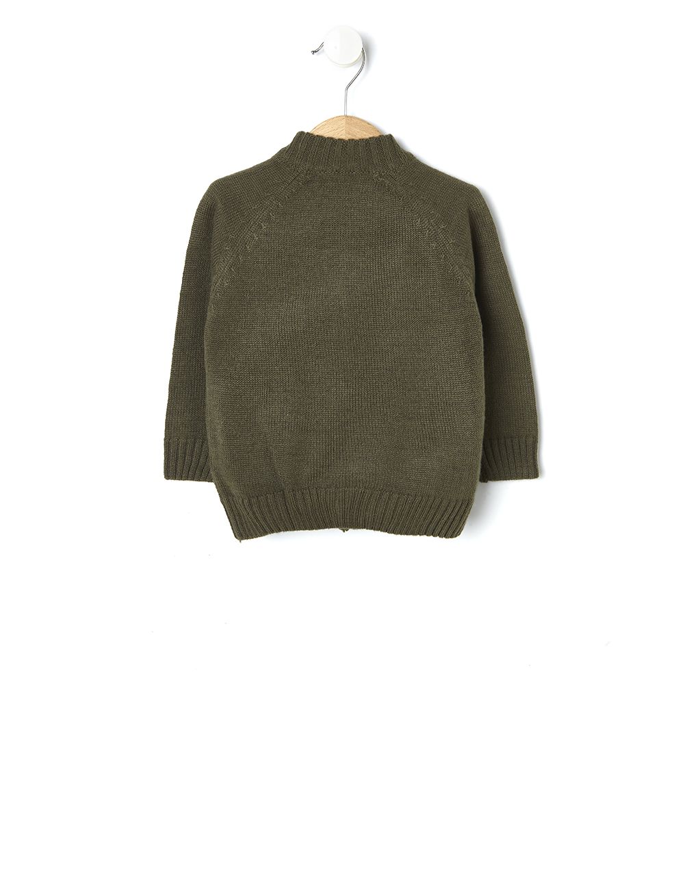 μπλούζα πλεκτή με φερμουάρ χακί για αγόρι - Prénatal