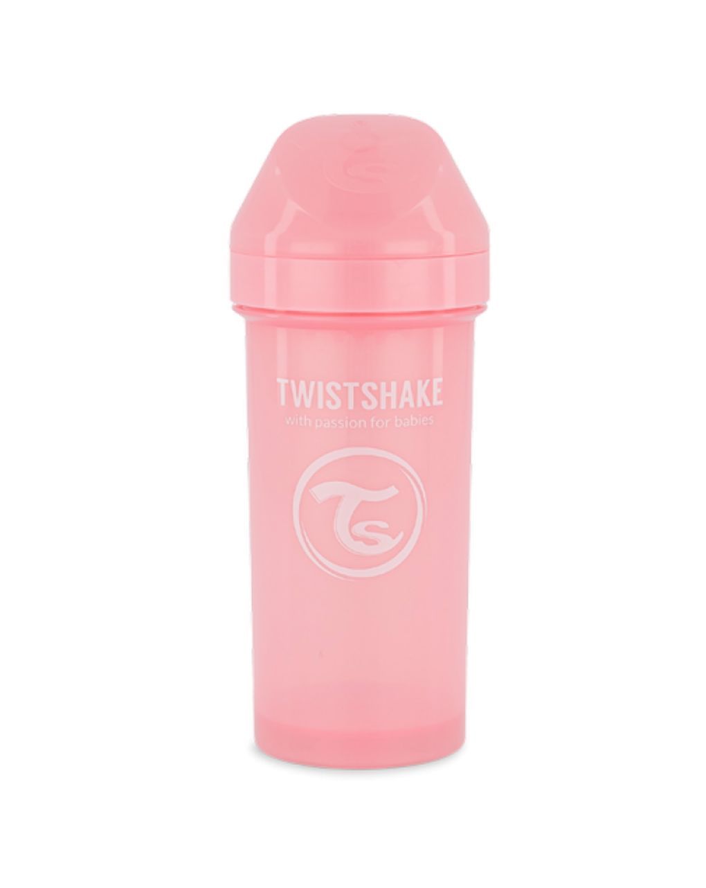 Twistshake παγούρι kid cup 360ml με μίξερ φρούτων 12m+ pastel pink 32-08-78279