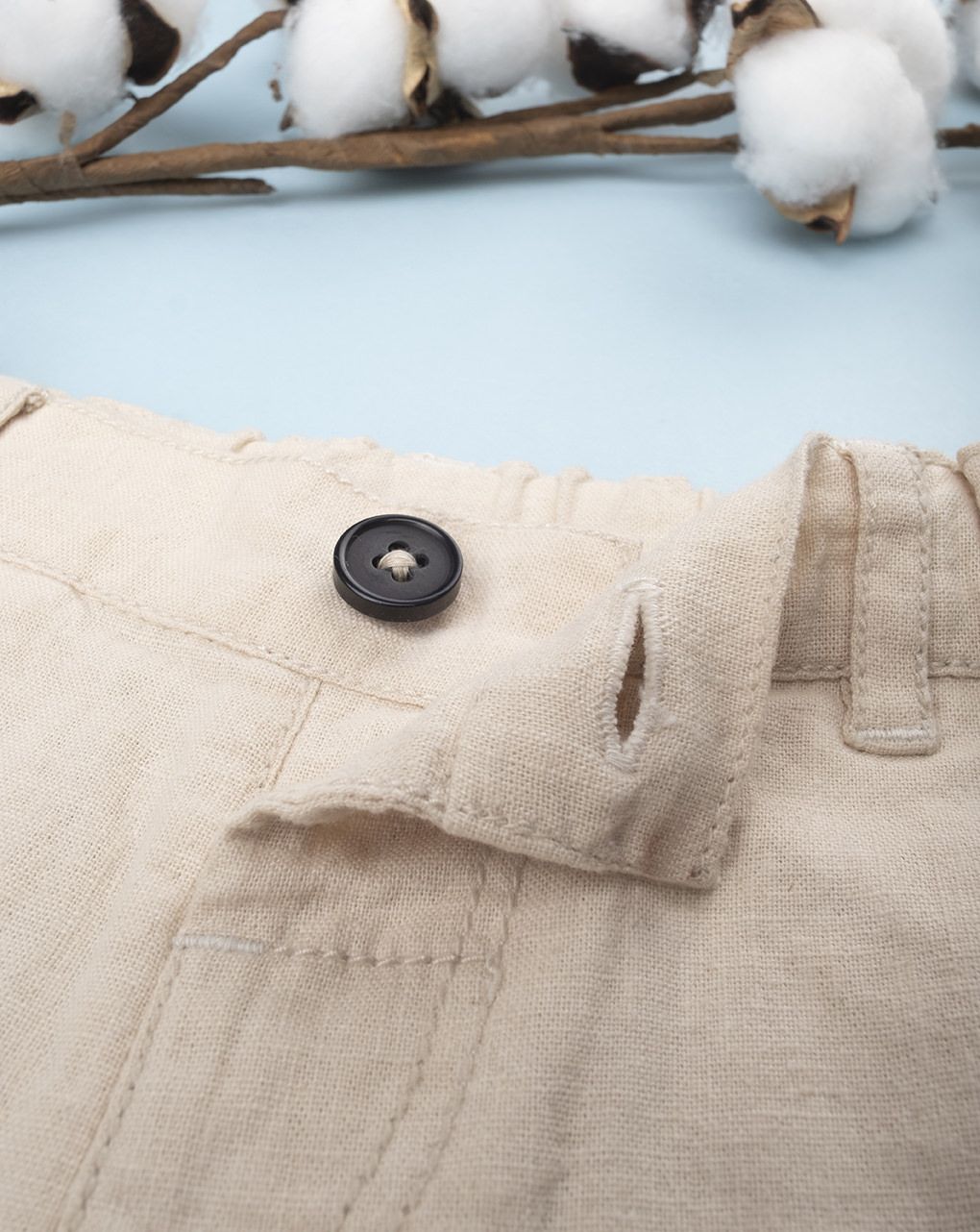 βρεφικό παντελόνι λινό μπεζ για αγόρι - Prénatal