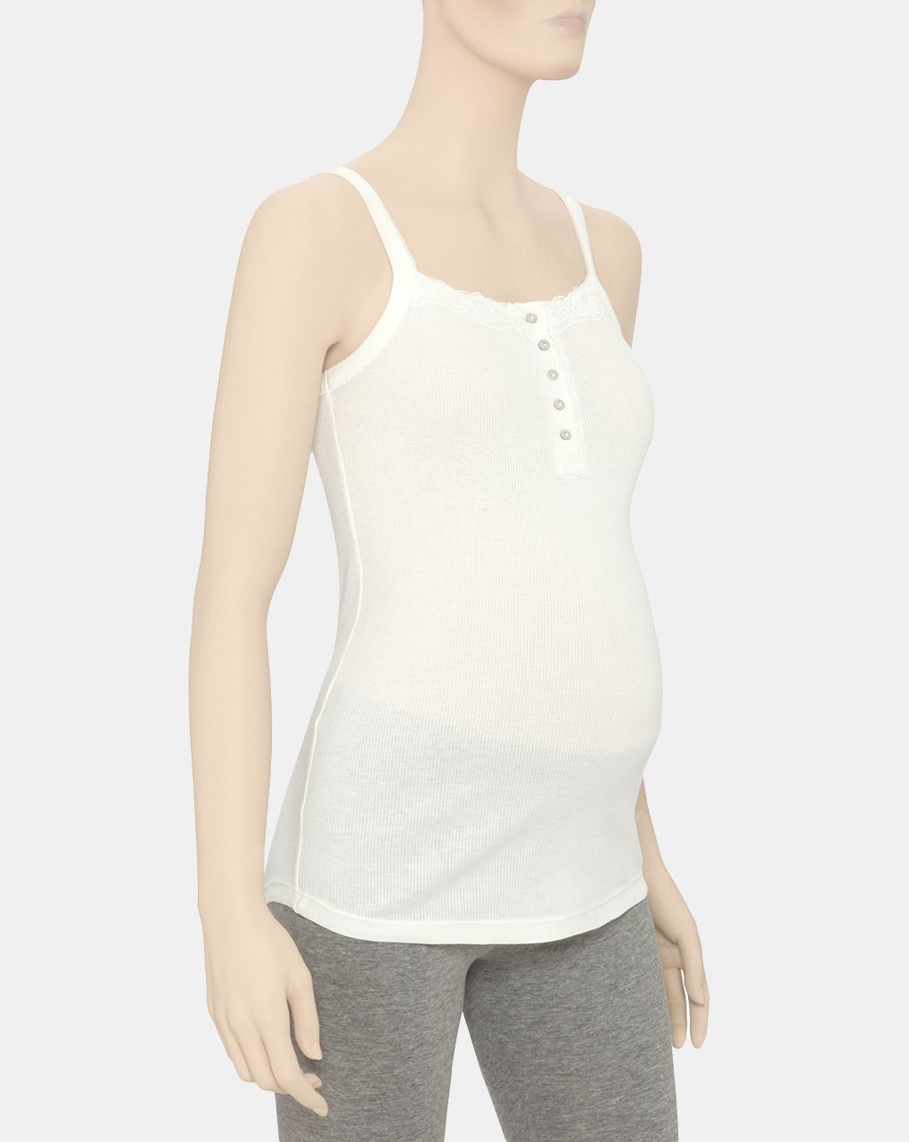 γυναικείο φανελάκι με ριγωτή 'υφανση λευκό - Prénatal