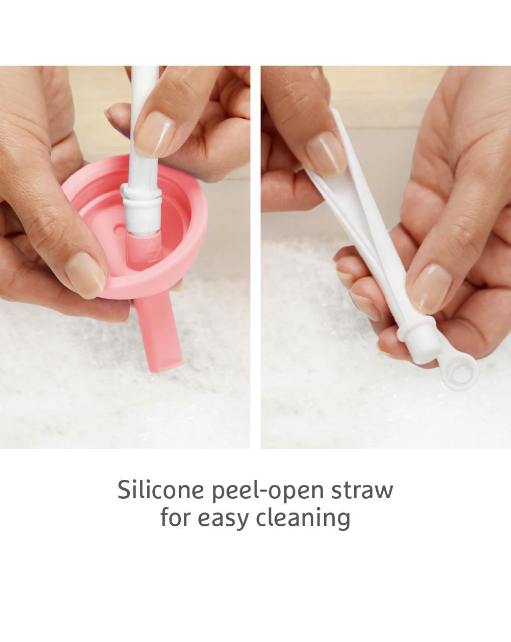 Munchkin εκπαιδευτικό ποτηράκι simple clean straw cup 12m+296ml pink - Munchkin