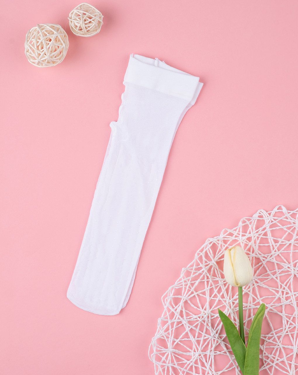 βρεφικό καλσόν λευκό πουά για κορίτσι - Prénatal