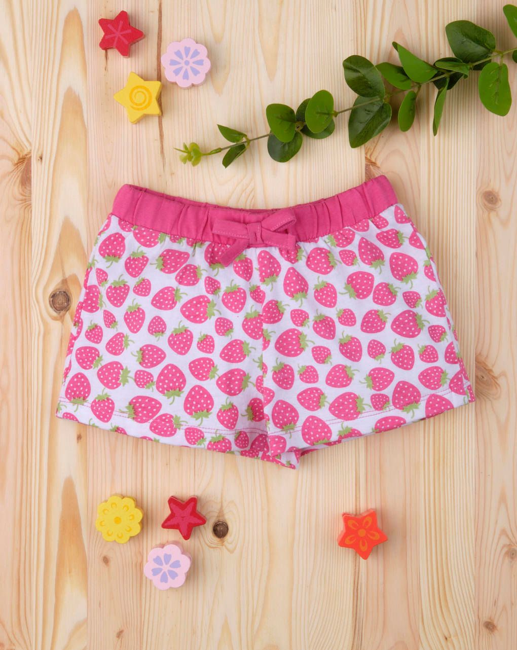 σορτσάκι jersey με στάμπα φράουλες για κορίτσι